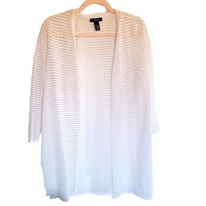 Alfani White Stripe Sheer Coverup (S)
